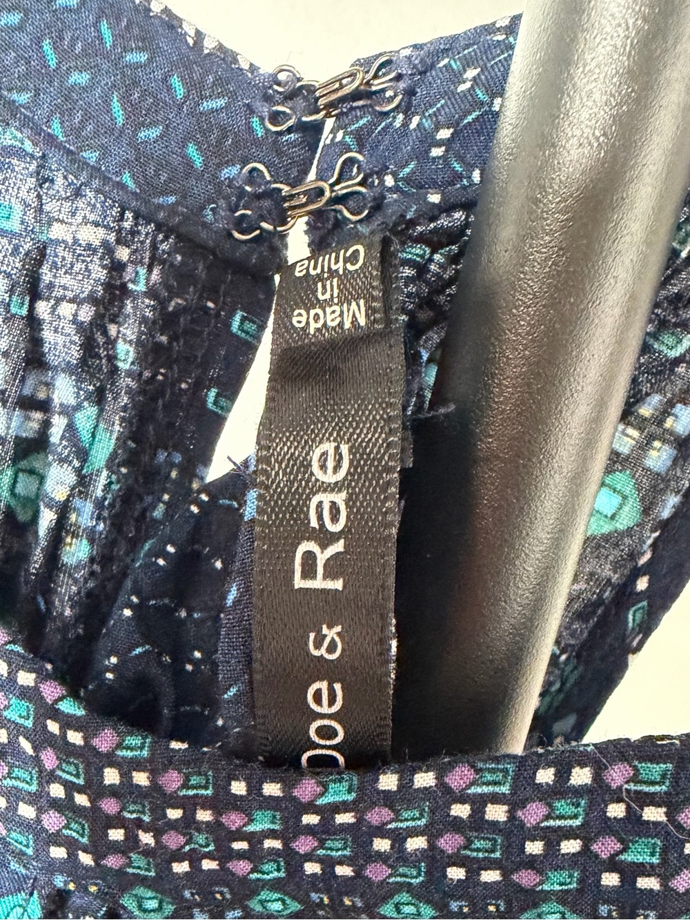 Doe & Rae Navy Maxi Dress with Teal Accents Size Small - Picture 4 of 8